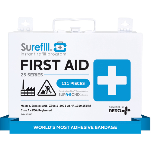 SUREFILL™ 25 ANSI 2021 A+ First Aid Kit - Metal carton