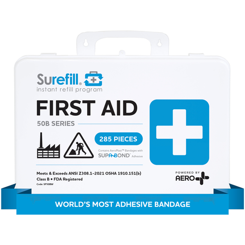 SUREFILL™ 50 ANSI 2021 B First Aid Kit - Weatherproof Plastic carton