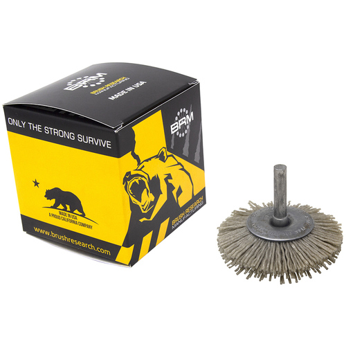 3″ Diameter × 3/8″ Width, 80 Grit, Aluminum Oxide, 0.018″ Crimped Bristle, Wheel Brush
