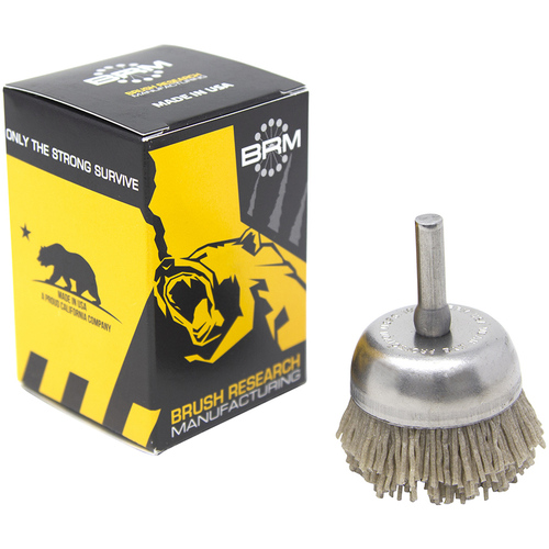 ‎0.04″ Bristle Dia., 1-3/4″ × 1/2″ 120 Grit Aluminum Oxide, Small Diameter Cup Brush
