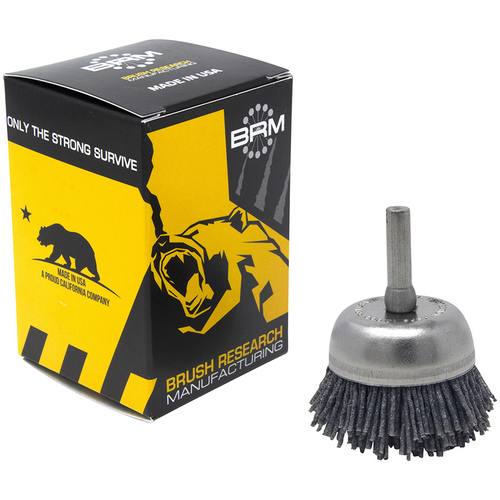 ‎0.04″ Bristle Dia., 1-3/4″ × 1/2″ 80 Grit Silicon Carbide, Small Diameter Cup Brush