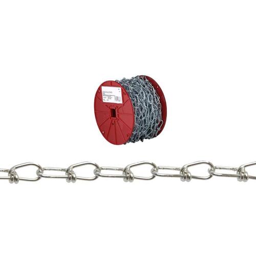 #3 Double Loop (Inco) Chain, Red Polycoat, 150' per Reel
