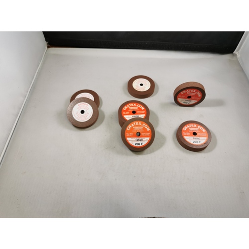 2″ × 3/8″ × 1/4″ - Resin Bonded Rubber Wheel (Fine Grit)