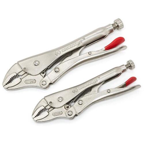 2 Pieces Curved Jaw Locking Pliers Set