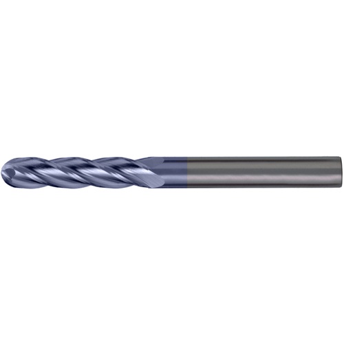 5/8″ Dia. × 5/8″ Shank × 3/4″ DOC × 3″ OAL, Carbide TiAlN, Spiral , 4 Flute, CW Helix, Round, Ballnose End Mill