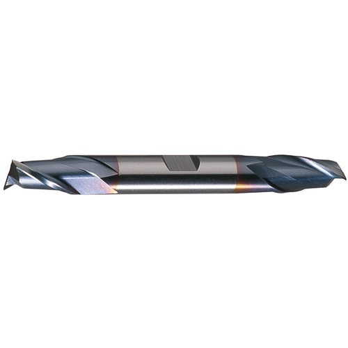 ‎17/64″ × 3/8″ × 9/16″ × 3-3/8″ RHS / RHC HSS-CO 8% (M42) Cobalt Double End 2-Flute Center Cutting Finishing End Mill - TiCN