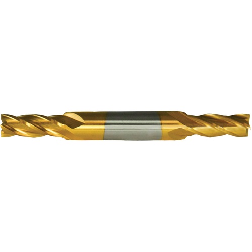 ‎13/32″ × 1/2″ × 1″ × 4-1/8″ RHS / RHC HSS HSS Double End 4-Flute Center Cutting Finishing End Mill - TiN