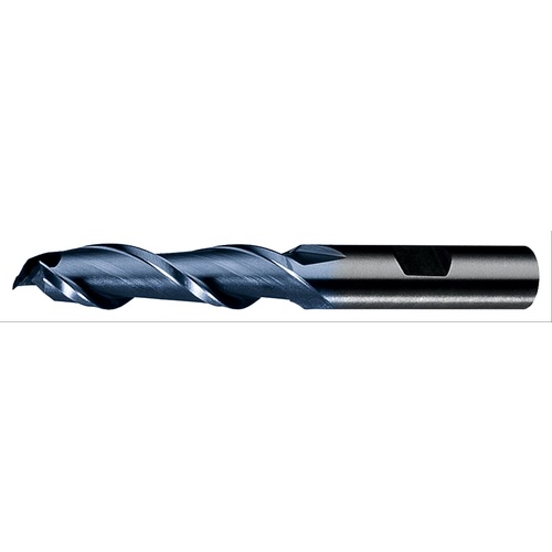 ‎5/16″ × 3/8″ × 3/4″ × 2-1/2″ RHS / RHC HSS HSS Single End 2-Flute Center Cutting High Helix Finishing End Mill - TiCN