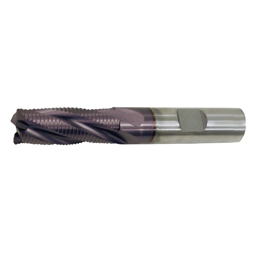 ‎1″ × 1″ × 3″ × 5-1/2″ RHS / RHC HSS-CO 8% (M42) 5-Flute Center-Cutting Fine Profile Roughing End Mill - TiAlN