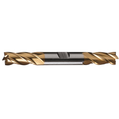 ‎5/16″ × 3/8″ × 3/4″ × 3-1/2″ RHS / RHC HSS-CO 8% (M42) Cobalt Double End 4-Flute Center Cutting Finishing End Mill - TiN