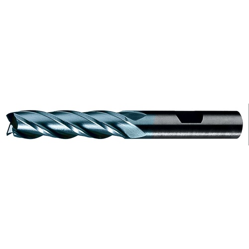 ‎1/4″ × 3/8″ × 5/8″ × 2-7/16″ RHS / RHC HSS-CO 8% (M42) Cobalt, Single End, 4-Flute, Center Cutting End Mill - TiCN