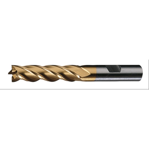 ‎3/8″ × 3/8″ × 1-1/2″ × 3-1/4″ RHS / RHC HSS HSS Single End Mulit Flute Center Cutting Finishing End Mill - TiN