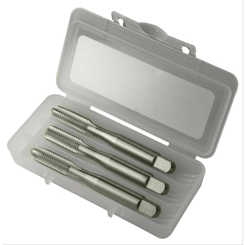 ‎#6-32 UNC 3 Flute H3 Taper-Plug-Bottoming HSS Standard Straight Flute 3-Piece Hand Tap Set- Bright