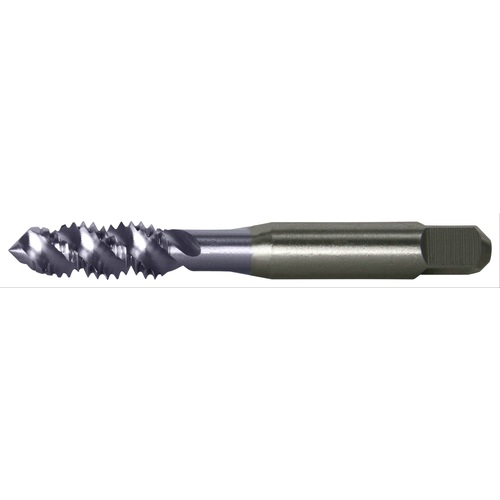 ‎#6-32 UNC 2 Flute H3 Bottoming HSS High Helix Spiral Flute Tap- TiN