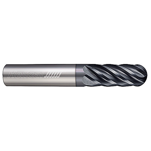 ‎6 Flute - Ball - 0.1875″ (3/16) Cutter DIA × 0.1875″ (3/16) Shank DIA × 0.0938″ Radius × 0.5625″ (9/16) LOC × 2.5000″ (2-1/2) OAL  - APLUS Coated