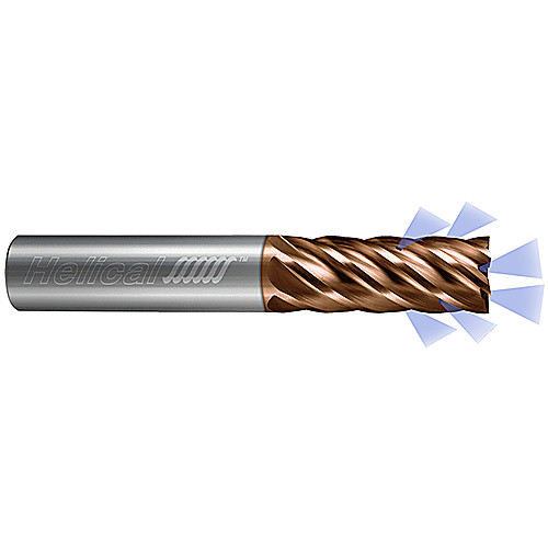 ‎6 Flute - Square - 0.3750″ (3/8) Cutter DIA × 0.3750″ (3/8) Shank DIA × 1.0000″ (1) LOC × 3.0000″ (3) OAL  - TPLUS Coated