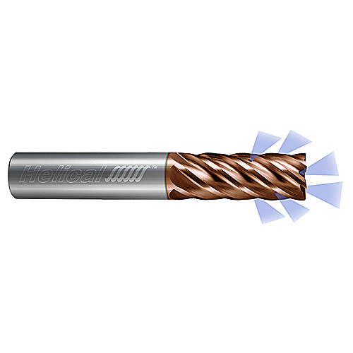 ‎6 Flute - Corner Radius - 0.5000″ (1/2) Cutter DIA × 0.5000″ (1/2) Shank DIA × 0.0600″ Radius × 1.0000″ (1) LOC × 3.0000″ (3) OAL  - TPLUS Coated