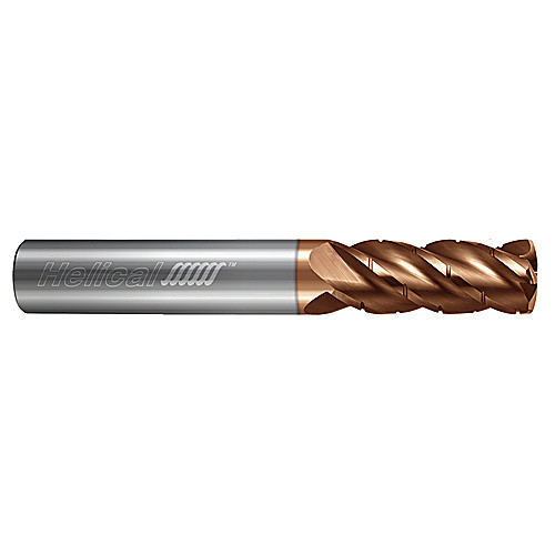 ‎4 Flute - Feed Mill - 0.6250″ (5/8) Cutter DIA × 0.6250″ (5/8) Shank DIA × 1.2500″ (1-1/4) LOC × 3.5000″ (3-1/2) OAL  - TPLUS Coated