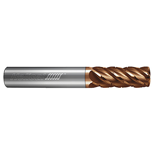 ‎5 Flute - Feed Mill - 0.3750″ (3/8) Cutter DIA × 0.3750″ (3/8) Shank DIA × 1.0000″ (1) LOC × 3.0000″ (3) OAL  - TPLUS Coated