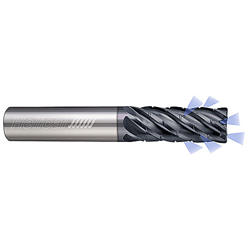 ‎6 Flute - Corner Radius - 0.3750″ (3/8) Cutter DIA × 0.3750″ (3/8) Shank DIA × 0.0100″ Radius × 1.0000″ (1) LOC × 3.0000″ (3) OAL  - APLUS Coated