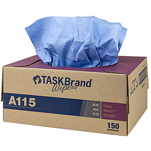 TaskBrand A115 Spunlace Interfold Wiper, Blue