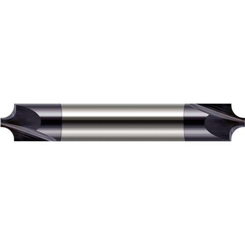 Corner Rounding End Mills - 0.0500″ Radius × 0.1250″ (1/8″) Pilot Diameter Carbide 5° Flare Corner Rounding End Mill DE, 2 Flutes, AlTiN Coated
