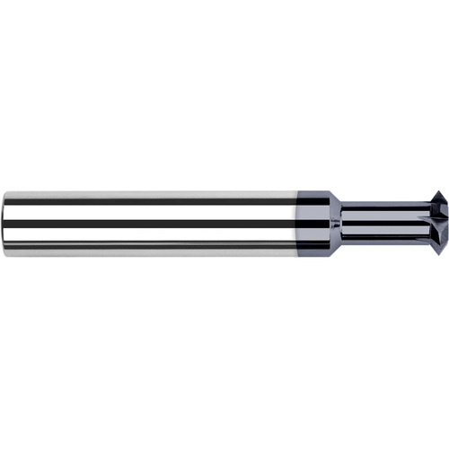 Double Angle Shank Cutters - 0.5000″ (1/2″) Cutter Diameter × 0.2240″ Width × 0.5000″ (1/2″) Neck Length Carbide Double Angle Shank Cutter, 6 Flutes, AlTiN Coated