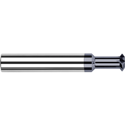Double Angle Shank Cutters - 0.0620″ (1/16″) Cutter Diameter × 0.0050″ Radius × 0.0350″ Width × 0.0930″ (3/32″) Neck Length Carbide Double Angle Shank Cutter, 2 Flutes