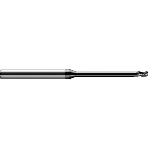 ‎Miniature End Mills - Long Reach, Stub Flute - 0.1875″ (3/16″) Cutter Diameter × 0.0150″ (1/64″) Radius × 0.2810″ (9/32″) Length of Cut × 2.2500″ (2-1/4″) Reach Carbide Corner Radius End Mill, 3 Flutes, Amorphous Diamond Coated