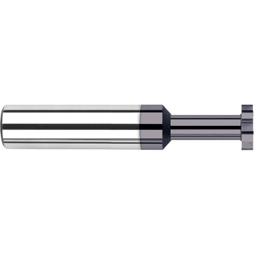 0.6250″ (5/8″) Cutter Diameter × 0.2500″ (1/4″) Width × 1.0000″ (1″) Neck Length Carbide Square Standard Keyseat Cutter, 8 Flutes, AlTiN Coated