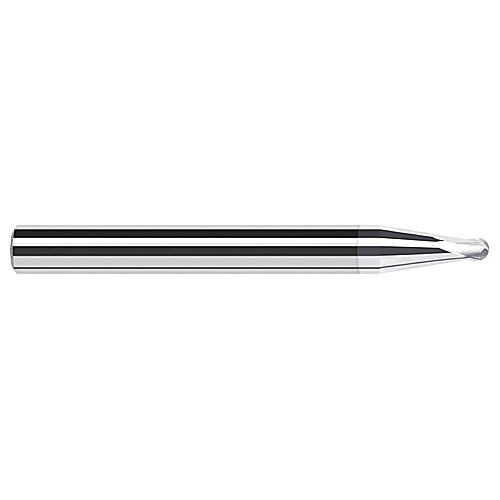 Ballnose End Mill; 3/64″ Dia. × 0.038″ LOC × 3/16″ Shank Dia. × 2″ OAL ; 2 FL ; Carbide ; TiB2
