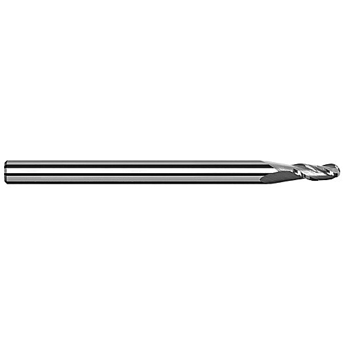 ‎Ballnose End Mill; 3/8″ Dia. × 0.57″ LOC × 3/8″ Shank Dia. × 2-1/2″ OAL ; 3 FL ; Carbide ; Uncoated