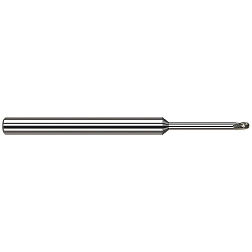 ‎Ballnose End Mill; 1/8″ Dia. × 3/16″ LOC × 1/8″ Shank Dia. × 2-1/2″ OAL ; 3 FL ; Carbide ; Uncoated