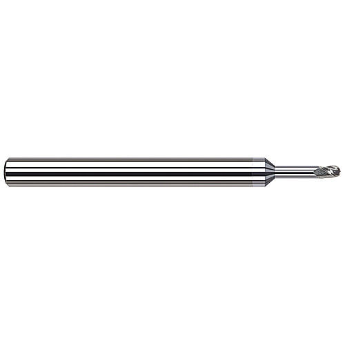 ‎Ballnose End Mill; 3/64″ Dia. × 0.07″ LOC × 1/8″ Shank Dia. × 2-1/2″ OAL ; 3 FL ; Carbide ; TiB2