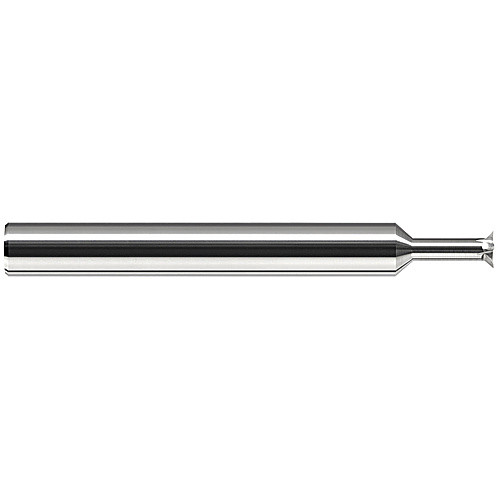 Chamfer Cutters - 0.2500″ (1/4″) Head Diameter × 0.0440″ LOC × 0.7500″ (3/4″) Neck Length × 45° per side Carbide Back Chamfer Cutter, 5 Flutes