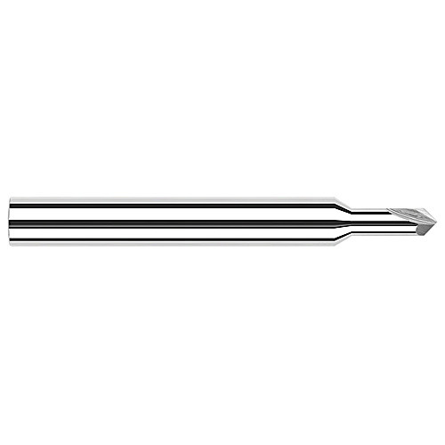 Chamfer Cutters - 0.0470″ (3/64″) Neck Diameter × 0.1410″ Reach × 45° per side Carbide Pointed Chamfer Cutter, 2 Flutes