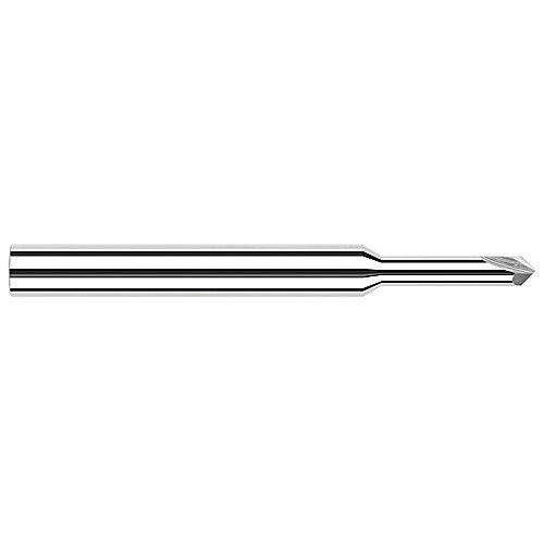 Chamfer Cutters - 0.0470″ (3/64″) Neck Diameter × 0.2500″ (1/4″) Reach × 45° per side Carbide Pointed Chamfer Cutter, 2 Flutes