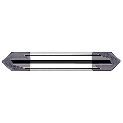 Chamfer Cutters - 0.3750″ (3/8″) Shank Diameter × 45° per side Carbide Flat Chamfer Cutter DE, 3 Flutes, AlTiN Coated