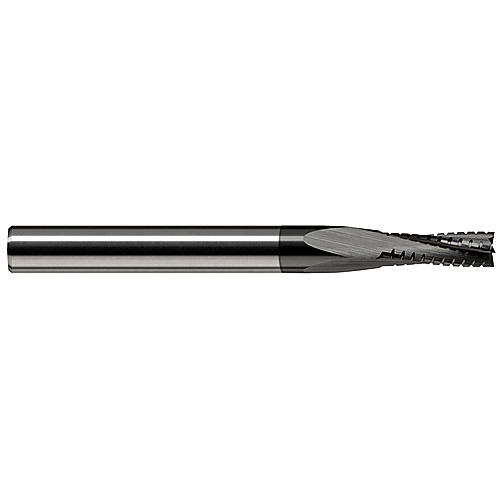 End Mills for Composites - 0.0469″ (3/64″) Cutter Diameter × 0.1410″ Length of Cut Carbide Square Chipbreaker Cutter, 4 Flutes, Amorphous Diamond Coated