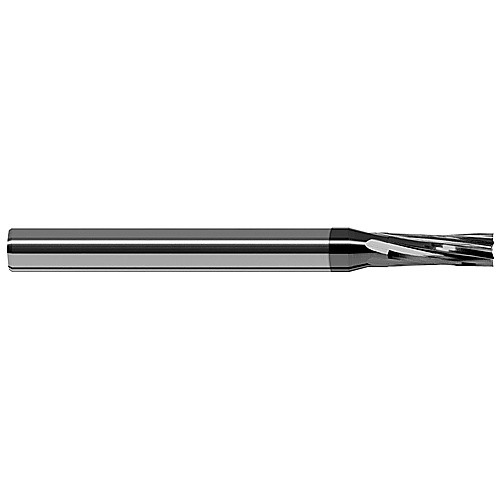 End Mills for Composites - 0.0625″ (1/16″) Cutter Diameter × 0.1860″ Length of Cut Carbide Square Chipbreaker Cutter, 6 Flutes, Amorphous Diamond Coated