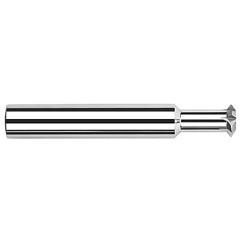 Double Angle Shank Cutters - 0.5000″ (1/2″) Cutter Diameter × 0.0100″ Radius × 0.1960″ Width × 0.5000″ (1/2″) Neck Length Carbide Double Angle Shank Cutter, 6 Flutes