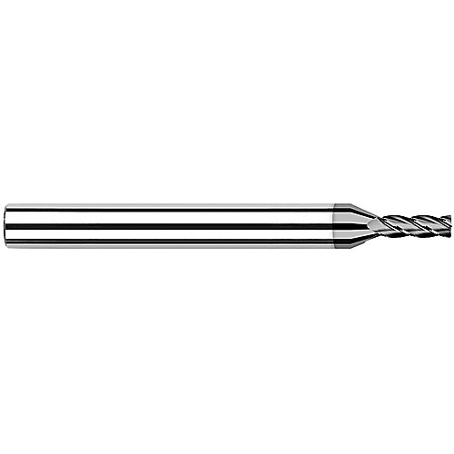 Diamond End Mills for Non-Ferrous Materials - CVD Diamond - 0.0310″ (1/32″) Cutter Diameter × 0.0050″ Radius × 0.0930″ (3/32″) Length of Cut Carbide Corner Radius End Mill, 4 Flutes, CVD Diamond Coated