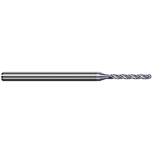 Solid Carbide Drill; 1.993 mm Dia. × 3 mm Shank Dia. × 63 mm OAL × 19.5 mm LCF ; 130 Degrees ; 8xD ; Helical Flute ; TiB2