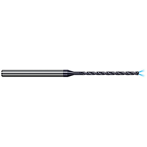 Solid Carbide Drill; 2.778 mm Dia. × 4 mm Shank Dia. × 75 mm OAL × 38 mm LCF ; 140 Degrees ; 12xD ; TiAlN