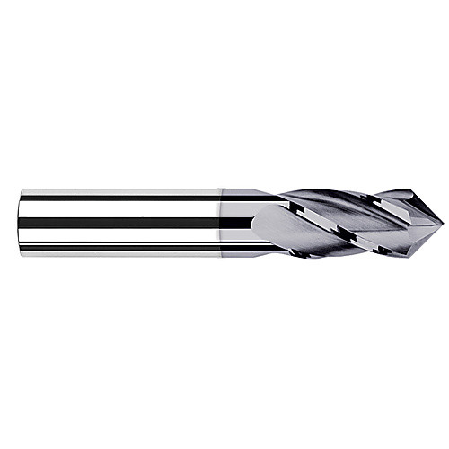 0.1562″ (5/32″) Cutter Diameter × 0.5620″ (9/16″) Length of Cut × 90° included Carbide Drill/End Mill, 4 Flutes, AlTiN Coated