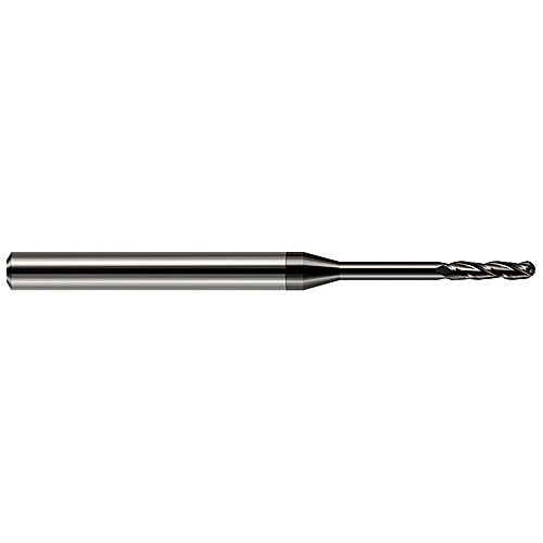 ‎Ballnose End Mill; 1/16″ Dia. × 1/2″ LOC × 1/8″ Shank Dia. × 2-1/2″ OAL ; 3 FL ; Carbide ; Amorphous Diamond
