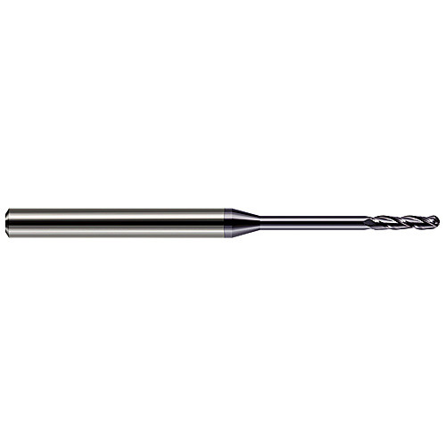 ‎Ballnose End Mill; 0.1″ Dia. × 3/4″ LOC × 1/8″ Shank Dia. × 2-1/2″ OAL ; 3 FL ; Carbide ; AlTiN
