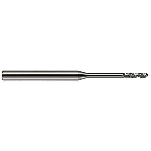 ‎Ballnose End Mill; 0.075″ Dia. × 1/2″ LOC × 1/8″ Shank Dia. × 2-1/2″ OAL ; 3 FL ; Carbide ; Uncoated
