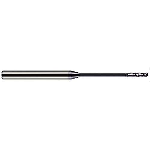 ‎Ballnose End Mill; 0.08″ Dia. × 3/4″ LOC × 1/8″ Shank Dia. × 2-1/2″ OAL ; 3 FL ; Carbide ; AlTiN