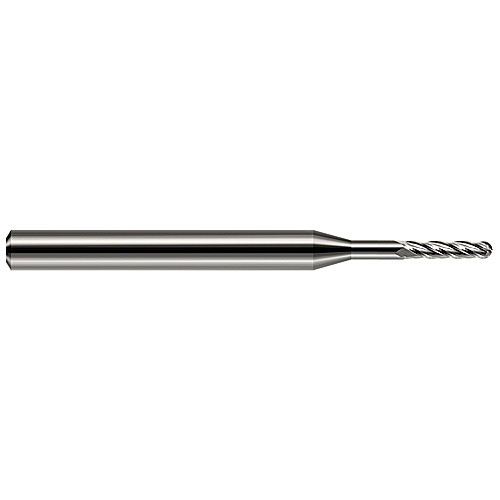 ‎Ballnose End Mill; 0.02″ Dia. × 0.06″ LOC × 1/8″ Shank Dia. × 1-1/2″ OAL ; 4 FL ; Carbide ; Uncoated